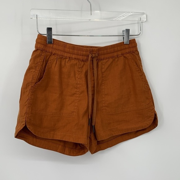 Evereve linen blend pull-on shorts spice ginger rust new X-Small - Picture 1 of 3